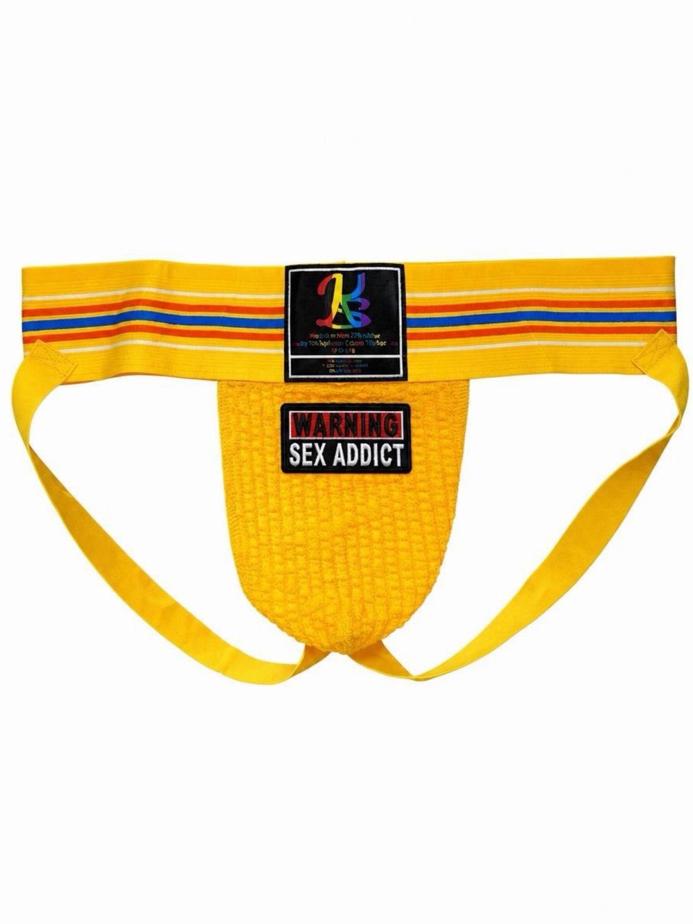 Men's Yellow Athletic Jockstrap with Branded Waistband